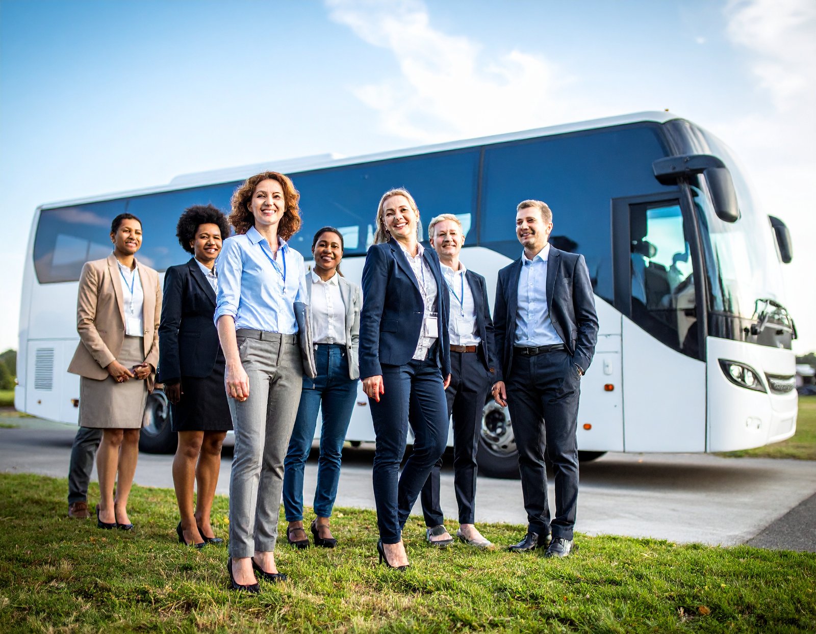 Team arriving at an event